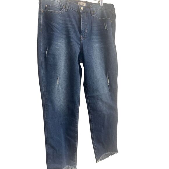 New Nicole Miller Soho Women's Blue High Rise Ankle Cropped Skinny Jeans Size 12 - Picture 1 of 15